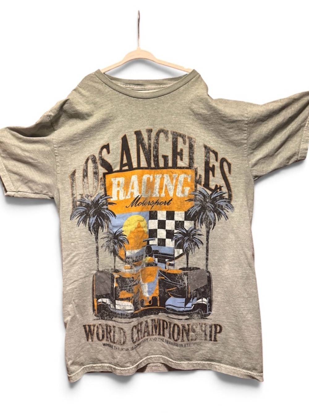 Los Angeles Racing Graphic Tee - Tan/Orange